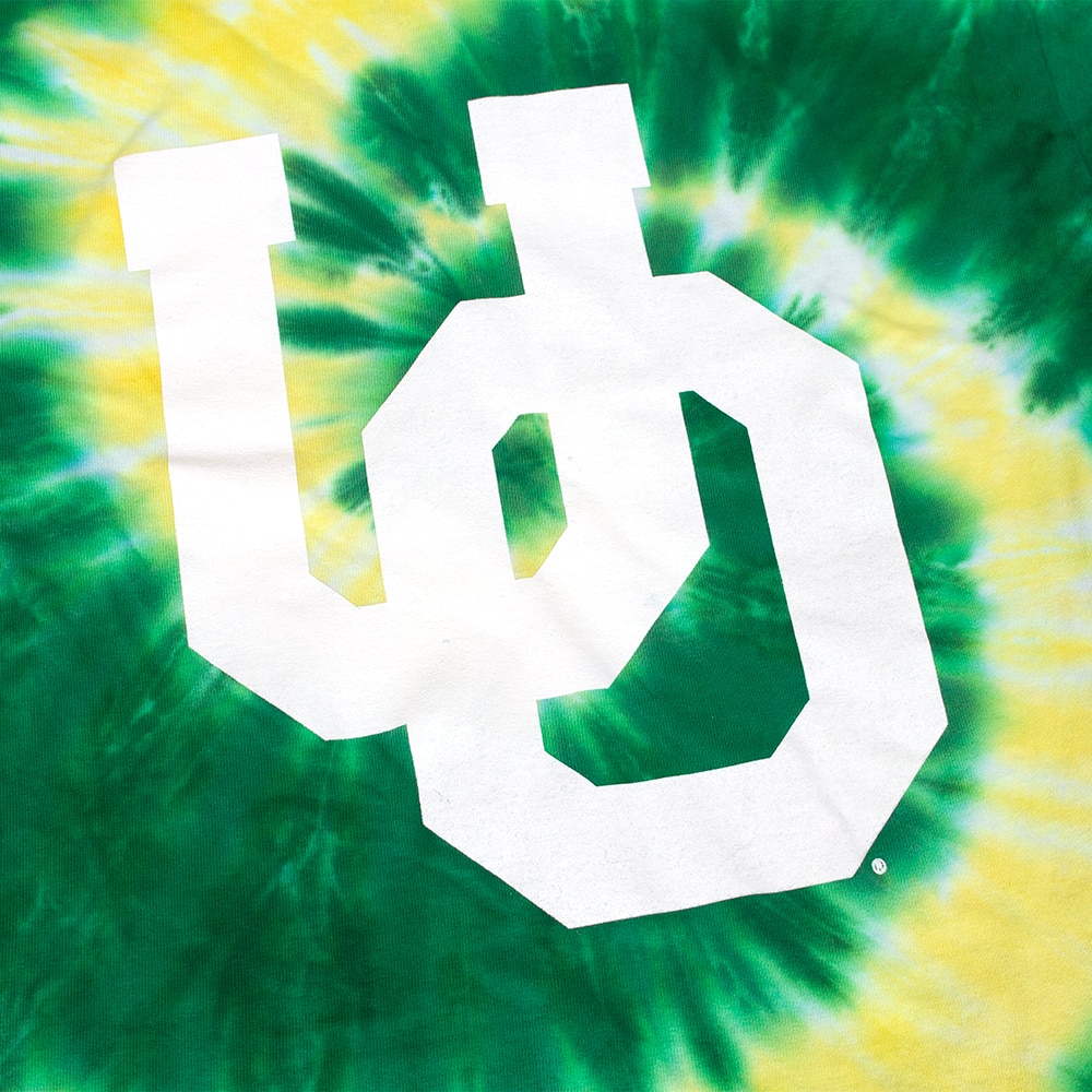 Interlocking UO, McKenzie SewOn, Green, Crew Neck, Cotton, Kids, Youth, Tie Dye, T-Shirt, 978595